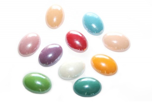 Cabochon in Ceramica Mix Color Ovale 13x18mm - 10pz