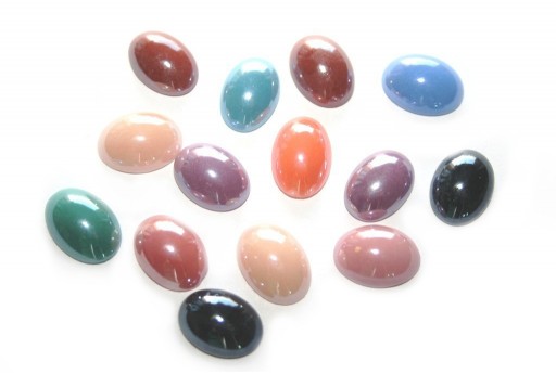 Cabochon in Ceramica Mix Color Ovale 10x14mm - 14pz