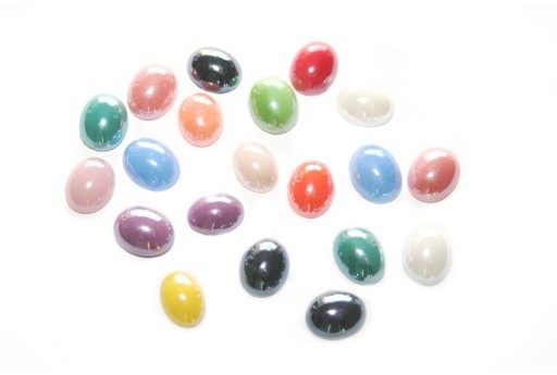 Cabochon in Ceramica Mix Color Ovale 8x10mm - 20pz