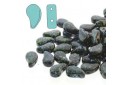 Czech Glass Beads Paisley Duo Jet Blue Confetti 8x5mm - 10gr