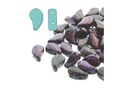 Perline Paisley Duo Jet Berry Confetti 8x5mm - 10gr