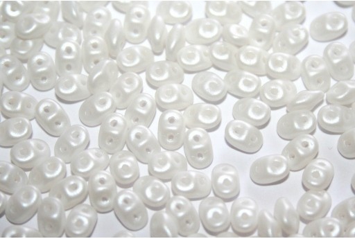 Superduo Beads Powdery Pastel White 5x2,5mm - 10gr