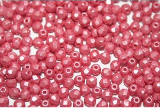Fire Polished Beads Powdery Pastel Coral 3mm - 60pz