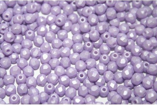 Fire Polished Beads Powdery Pastel Purple 3mm - 60pz