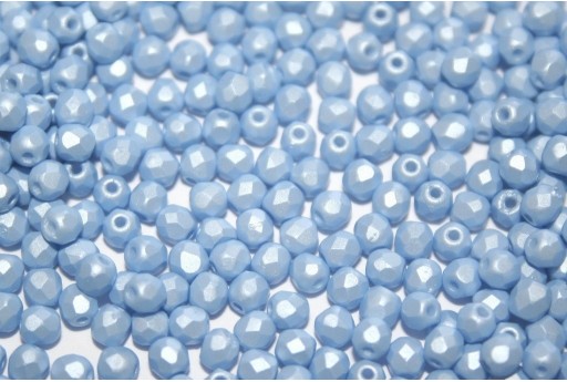 Fire Polished Beads Powdery Pastel Blue 3mm - 60pz