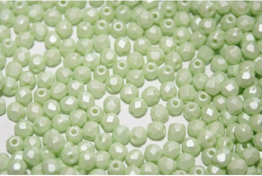 Fire Polished Beads Powdery Pastel Lime 3mm - 60pz