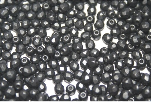 Fire Polished Beads Powdery Jet 3mm - 60pz