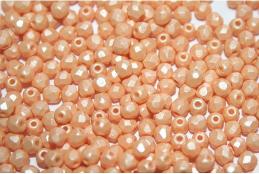 Fire Polished Beads Powdery Pastel Orange 3mm - 60pz