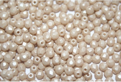 Fire Polished Beads Powdery Beige 3mm - 60pz