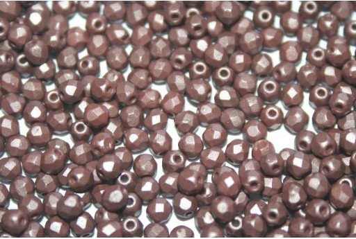 Fire Polished Beads Powdery Brown 3mm - 60pz