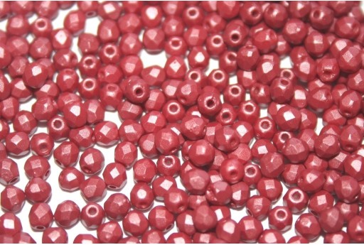 Fire Polished Beads Powdery Bordeaux 3mm - 60pz