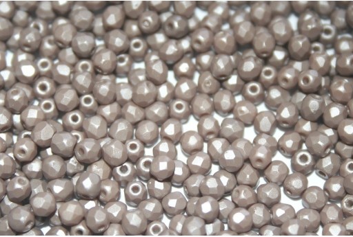 Fire Polished Beads Powdery Taupe 3mm - 60pz