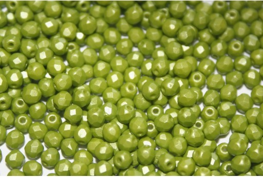 Fire Polished Beads Powdery Lime 3mm - 60pz