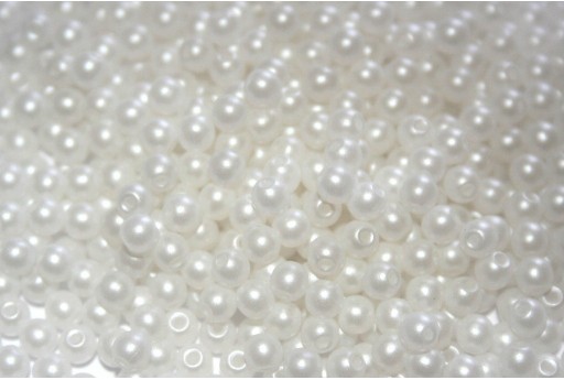 Czech Round Beads Powdery Pastel White 3mm - 100pcs