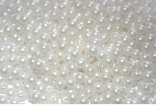 Tondi Vetro di Boemia Powdery Pastel White 3mm - 100pz