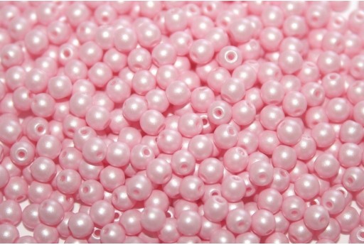 Czech Round Beads Powdery Pastel Pink 3mm - 100pcs