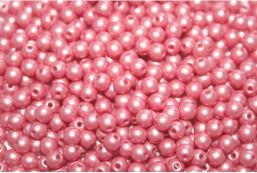 Czech Round Beads Powdery Pastel Coral 3mm - 100pcs