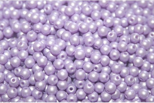 Czech Round Beads Powdery Pastel Purple 3mm - 100pcs
