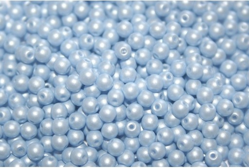 Czech Round Beads Powdery Pastel Blue 3mm - 100pcs
