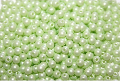 Czech Round Beads Powdery Pastel Lime 3mm - 100pcs