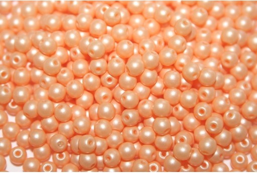 Czech Round Beads Powdery Pastel Orange 3mm - 100pcs