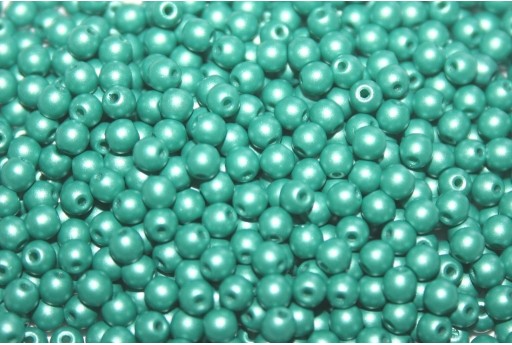 Czech Round Beads Powdery Teal 3mm - 100pcs