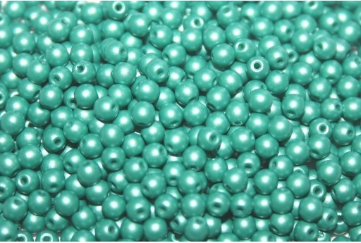 Tondi Vetro di Boemia Powdery Teal 3mm - 100pz