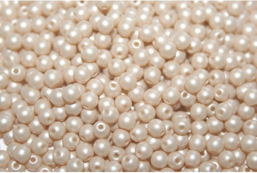 Czech Round Beads Powdery Beige 3mm - 100pcs