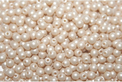 Czech Round Beads Powdery Beige 3mm - 100pcs