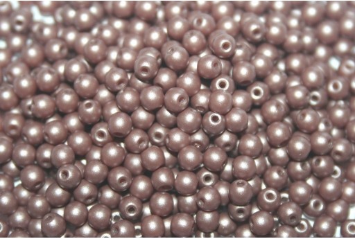 Czech Round Beads Powdery Brown 3mm - 100pcs