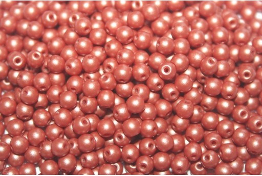 Czech Round Beads Powdery Copper 3mm - 100pcs