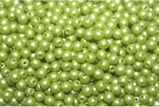 Tondi Vetro di Boemia Powdery Lime 3mm - 100pz