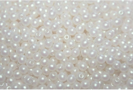 Tondi Vetro di Boemia Powdery Ivory 3mm - 100pz