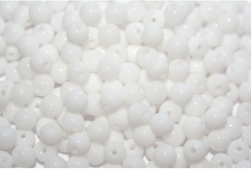 Czech Round Beads White 4mm - 100pcs