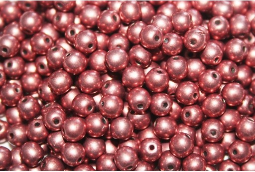 Tondi Vetro di Boemia Saturated Metallic Grenadine 4mm - 100pz