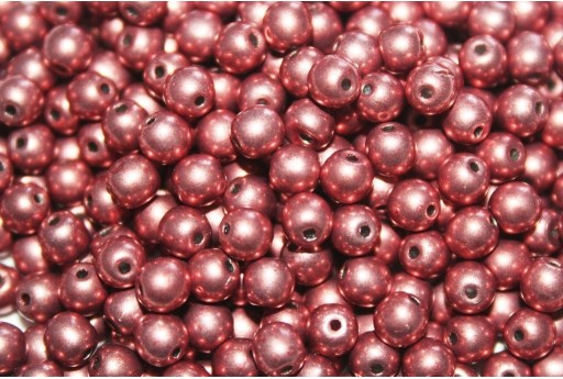 Czech Round Beads Saturated Metallic Grenadine 4mm - 100pcs