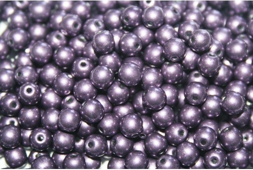 Czech Round Beads Saturated Metallic Tawny Port 4mm - 100pcs