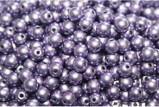 Czech Round Beads Saturated Metallic Ballet Slipper 4mm - 100pcs