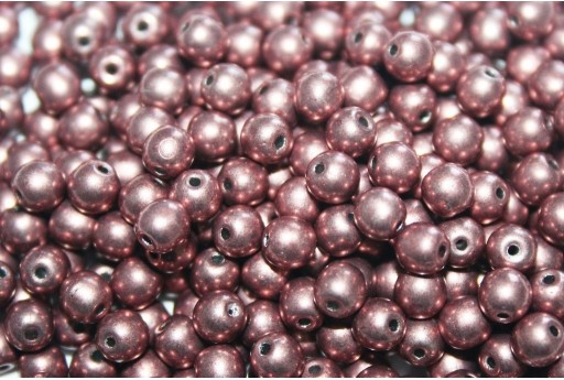 Czech Round Beads Saturated Metallic Butterum 4mm - 100pcs
