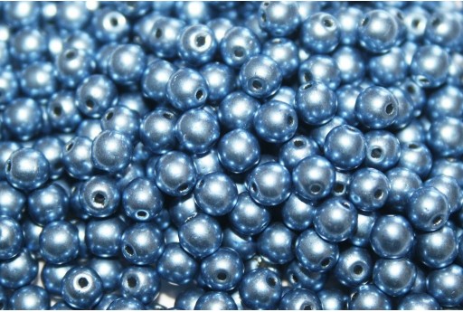 Tondi Vetro di Boemia Saturated Metallic Neutral Blue 4mm - 100pz