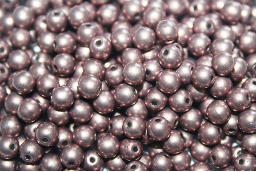 Czech Round Beads Saturated Metallic Autumn Maple 4mm - 100pcs