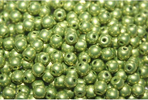 Tondi Vetro di Boemia Saturated Metallic Lime Punch 4mm - 100pz