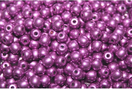 Czech Round Beads Saturated Metallic Spring Crocus 4mm - 100pcs