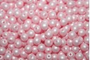 Czech Round Beads Powdery Pastel Pink 4mm - 100pcs