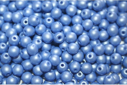 Czech Round Beads Powdery Blue 4mm - 100pcs