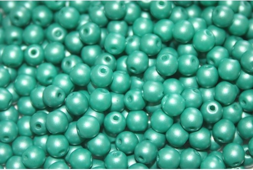 Tondi Vetro di Boemia Powdery Teal 4mm - 100pz