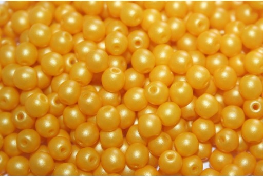 Czech Round Beads Powdery Sunflower 4mm - 100pcs