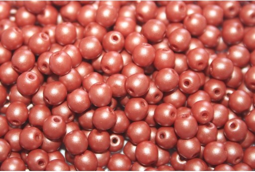 Czech Round Beads Powdery Copper 4mm - 100pcs