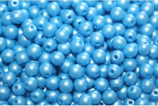 Czech Round Beads Powdery Light Blue 4mm - 100pcs