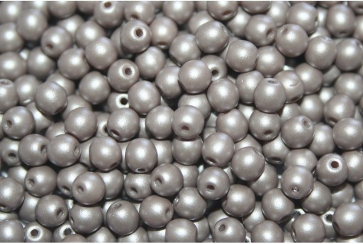 Czech Round Beads Powdery Taupe 4mm - 100pcs